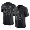 C.Bengals #49 Barrett Carter Player Black Reflective Limited Game Ldoa Stitched Jerseys