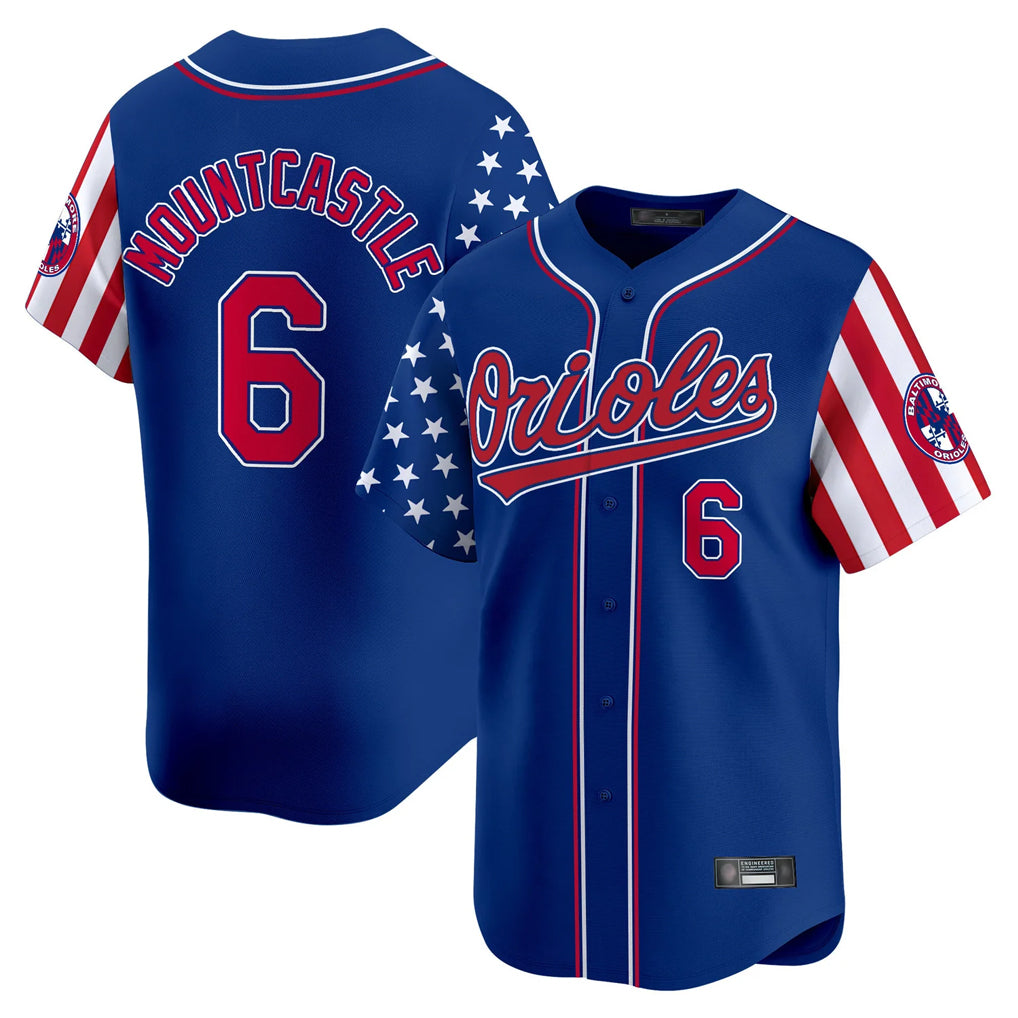 B.Orioles #6 Ryan Mountcastle Player Royal Independence Day Vapor Premier Limited Home Game Ldoa Stitched Jerseys