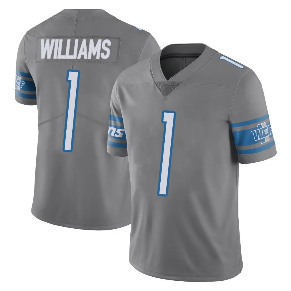 D.Lions #1 Jameson Williams Player Gray Vapor Untouchable Limited Home Game Ldoa Stitched Jerseys