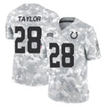 IN.Colts #28 Jonathan Taylor Player Arctic Camo Salute To Service Limited Game Ldoa Stitched Jerseys