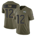 S.Seahawks #12 12th Fan Player Olive 2025 Salute To Service Limited Home Game Ldoa Stitched Jerseys