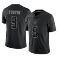 D.Cowboys #9 KaVontae Turpin Player Black Limited Reflective Home Game Ldoa Stitched Jerseys