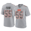 C.Browns #55 Spencer Fano Player Gray Atmosphere Fashion Game Ldoa Stitched Jerseys