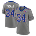B.Bills #34 Thurman Thomas Player Gray Nickel City Home Game Xdoa Stitched Jerseys