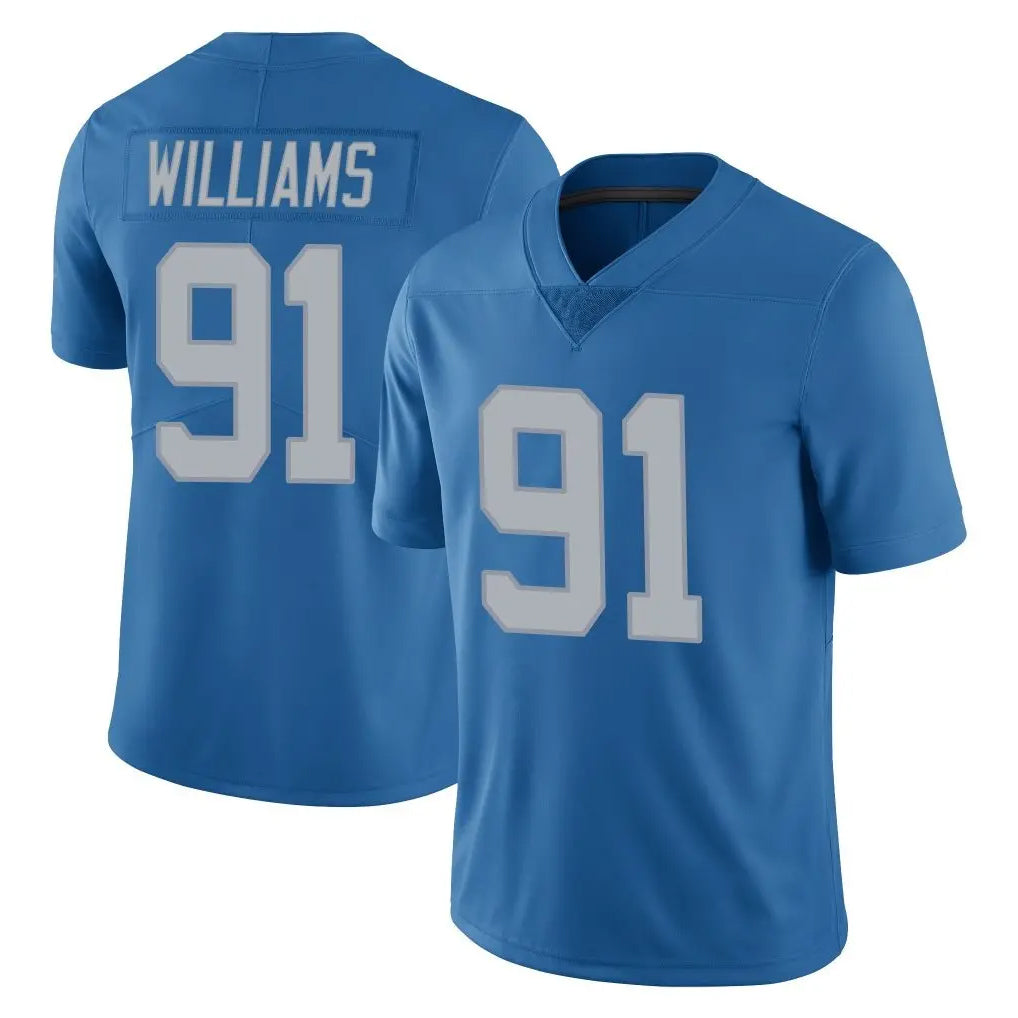 D.Lions #91 Tyleik Williams Player Blue Limited Throwback Vapor Untouchable Ldoa Stitched Jerseys