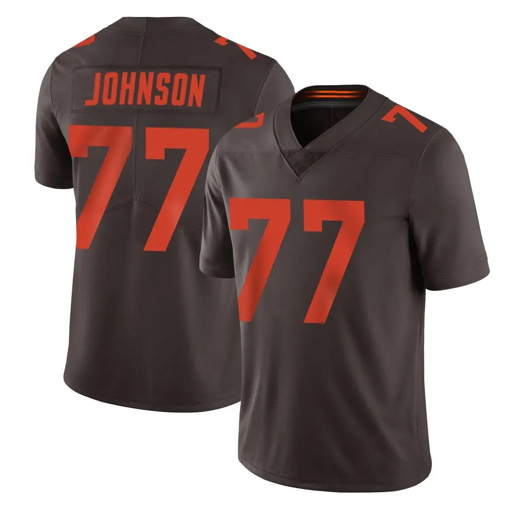 C.Browns #77 Zion Johnson Player Browns Color Rush Limited Home Game Ldoa Stitched Jerseys