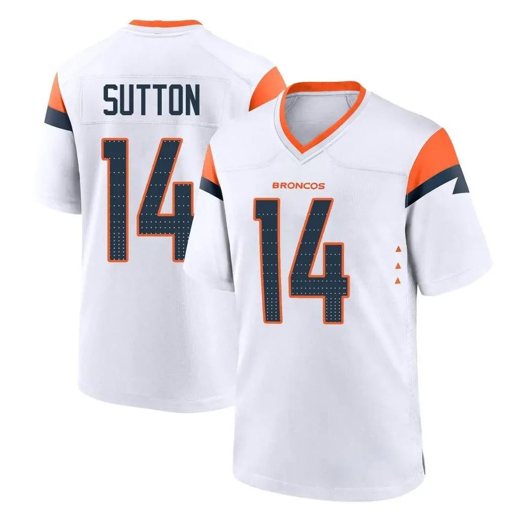 D.Broncos #14 Courtland Sutton Player White Home Game Ldoa Stitched Jerseys